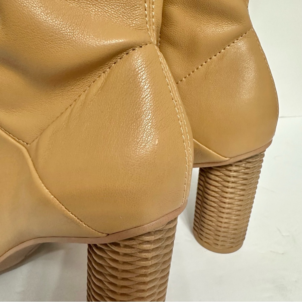 Franco Sarto Boots Wide Calf Buckle Tan Tall Knee High Boots 7.5W -WC - Picture 5 of 12